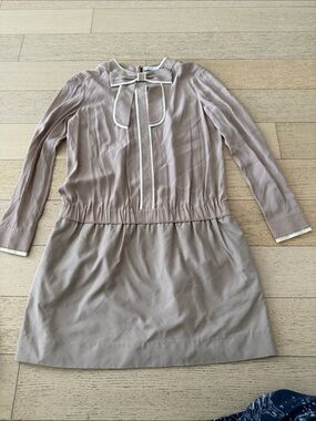 Victoria by Victoria Beckham Dusty Mauve Bow-Stud Trim dress